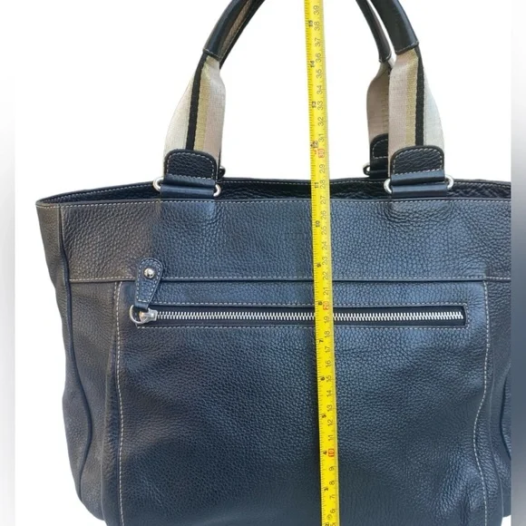 FURLA Black Pebbled Leather Hobo Handbag Purse Bag - Picture 7 of 16